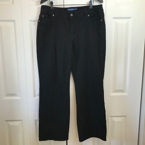 Avenue Black Jeans Scroll Ribbon Legs sz 16